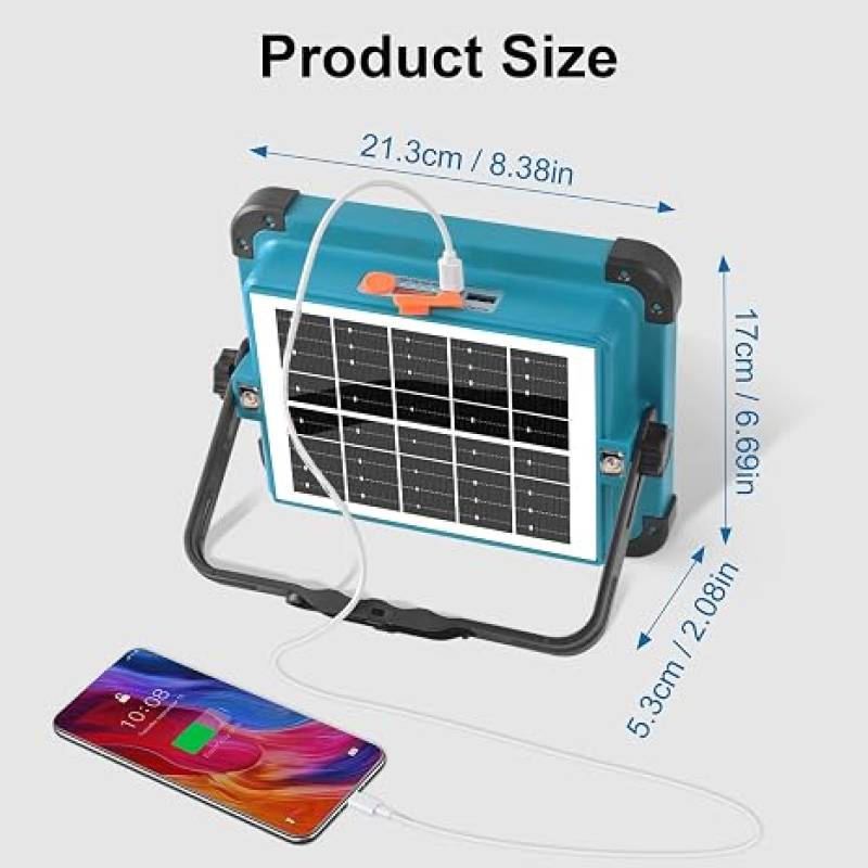 Projecteur LED solaire portable multifonctionnel